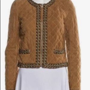 Haute Hippie suede jacket with chain detail M